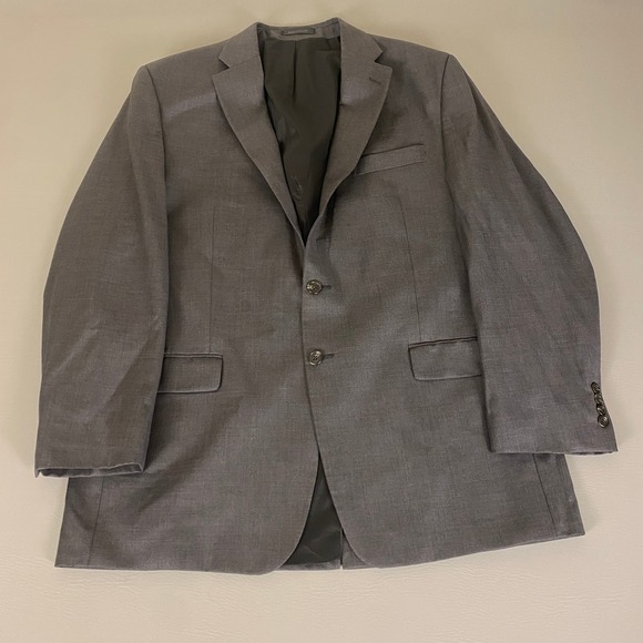 Lauren Ralph Lauren Wool Blazer Sport Coat Men's 46L Gray‎ Two Button Jacket - Picture 1 of 16